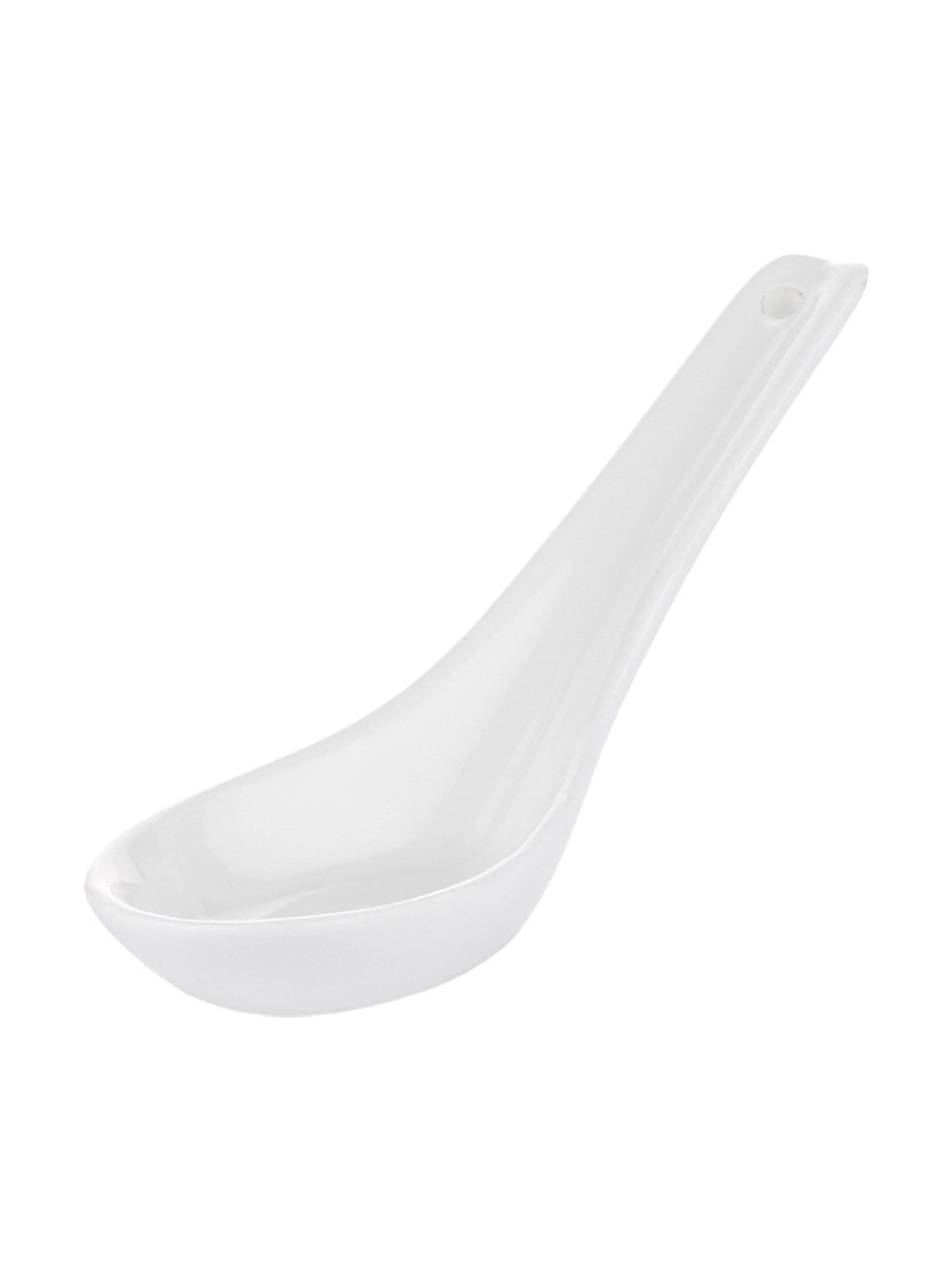 Clay Craft White Ceramic Soup Spoon - Set of 4