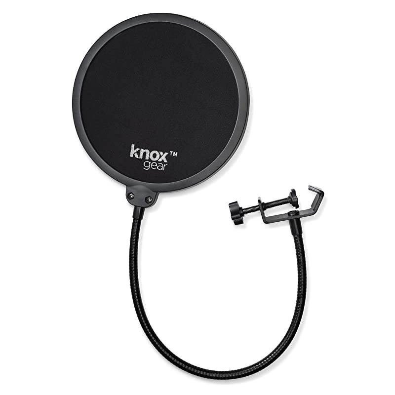 Snowball iCE Condenser Microphone Black with Studio Headphones and Knox Pop Filter Bundle