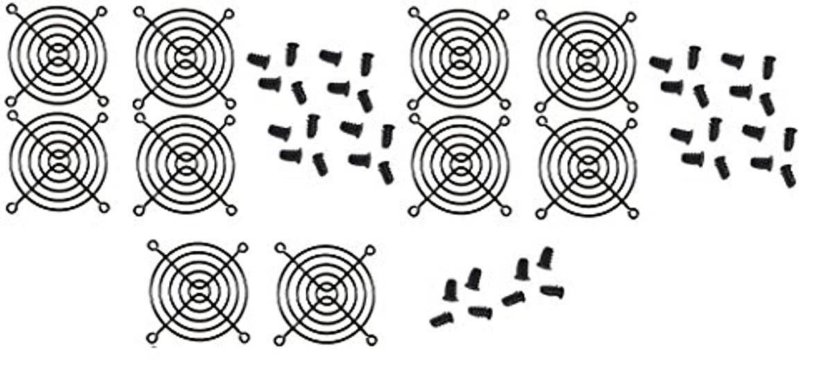 80mm Black Fan Grill (10 Pack)