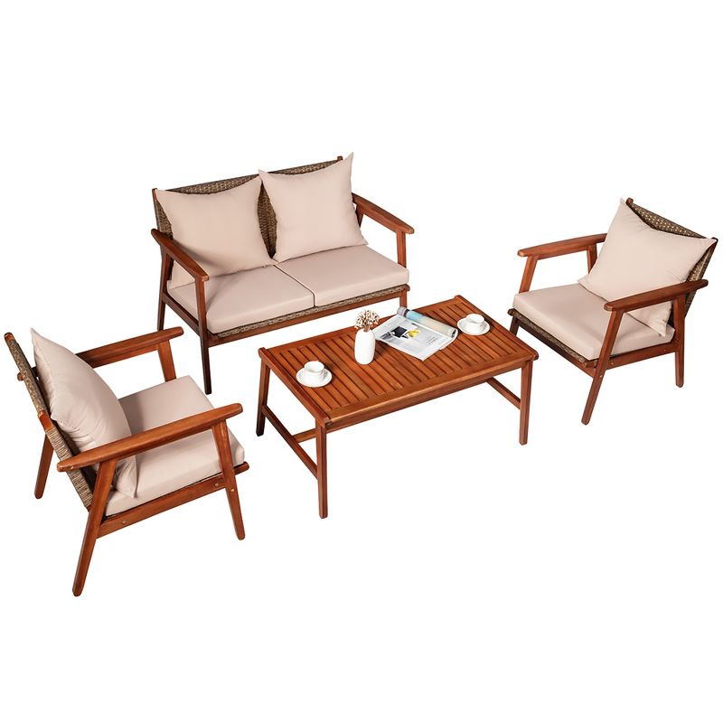 7pc Studio Shine Collection Patio Conversation Set with Sofa, 4 Armchairs & 2 Tables - W Unlimited