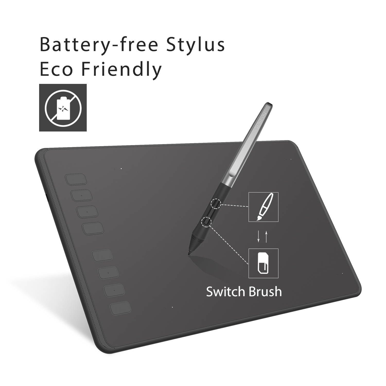 HUION Inspiroy H950P Android Supported Digital Graphics Drawing Tablet with Battery-Free Stylus 8192 Pressure Sensitivity Tilt 8 Express Keys for Art Animation Beginners