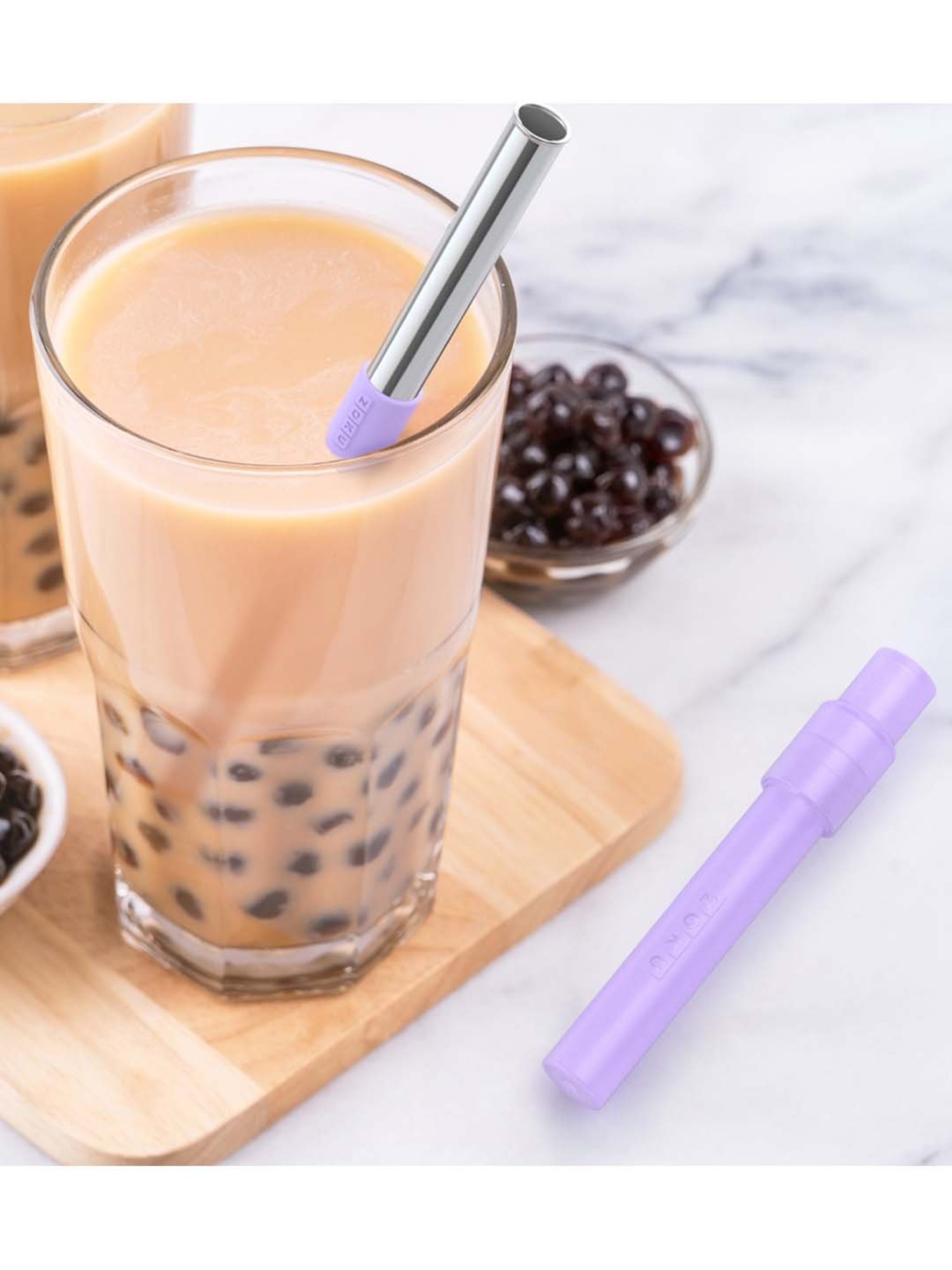 Zoku Purple Stainless Steel 22 cm Pocket Straw - Set of 1