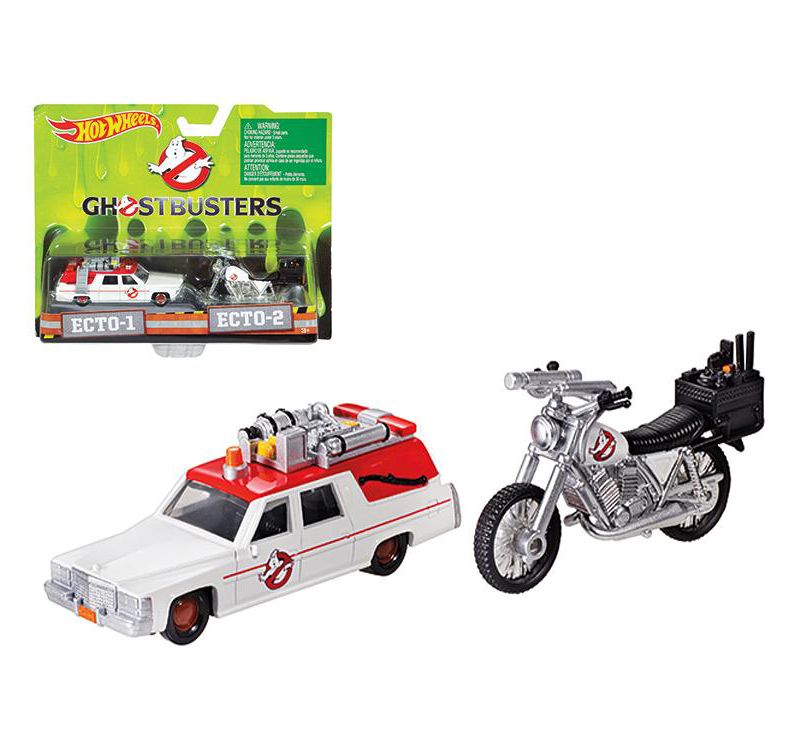 ECTO-1 1/64 Ambulance Car & ECTO-2 1/50 Bike "Ghostbusters" (2016) Movie Diecast Models by Hotwheels
