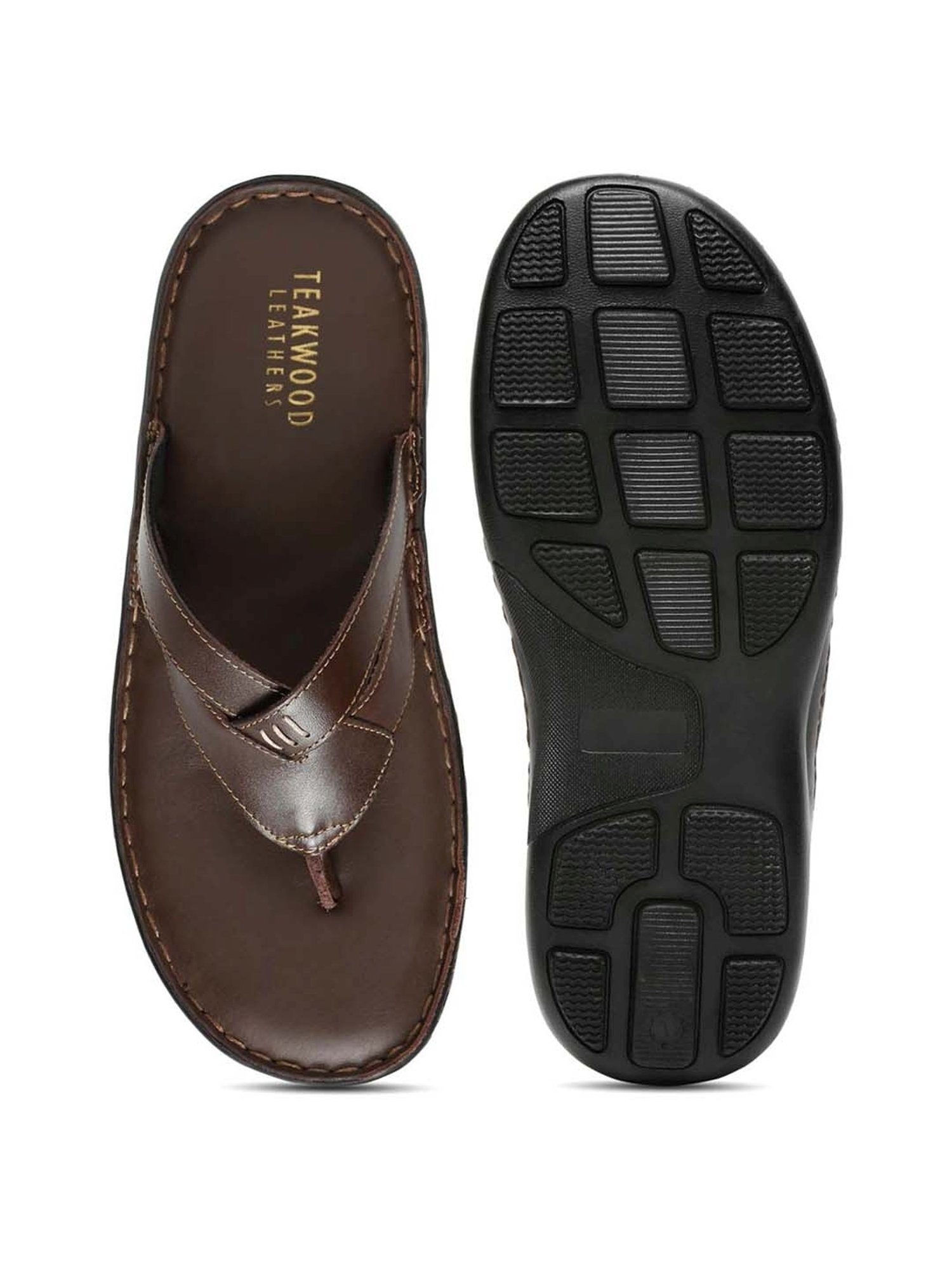 Teakwood Leathers Men's Brown Thong Sandals