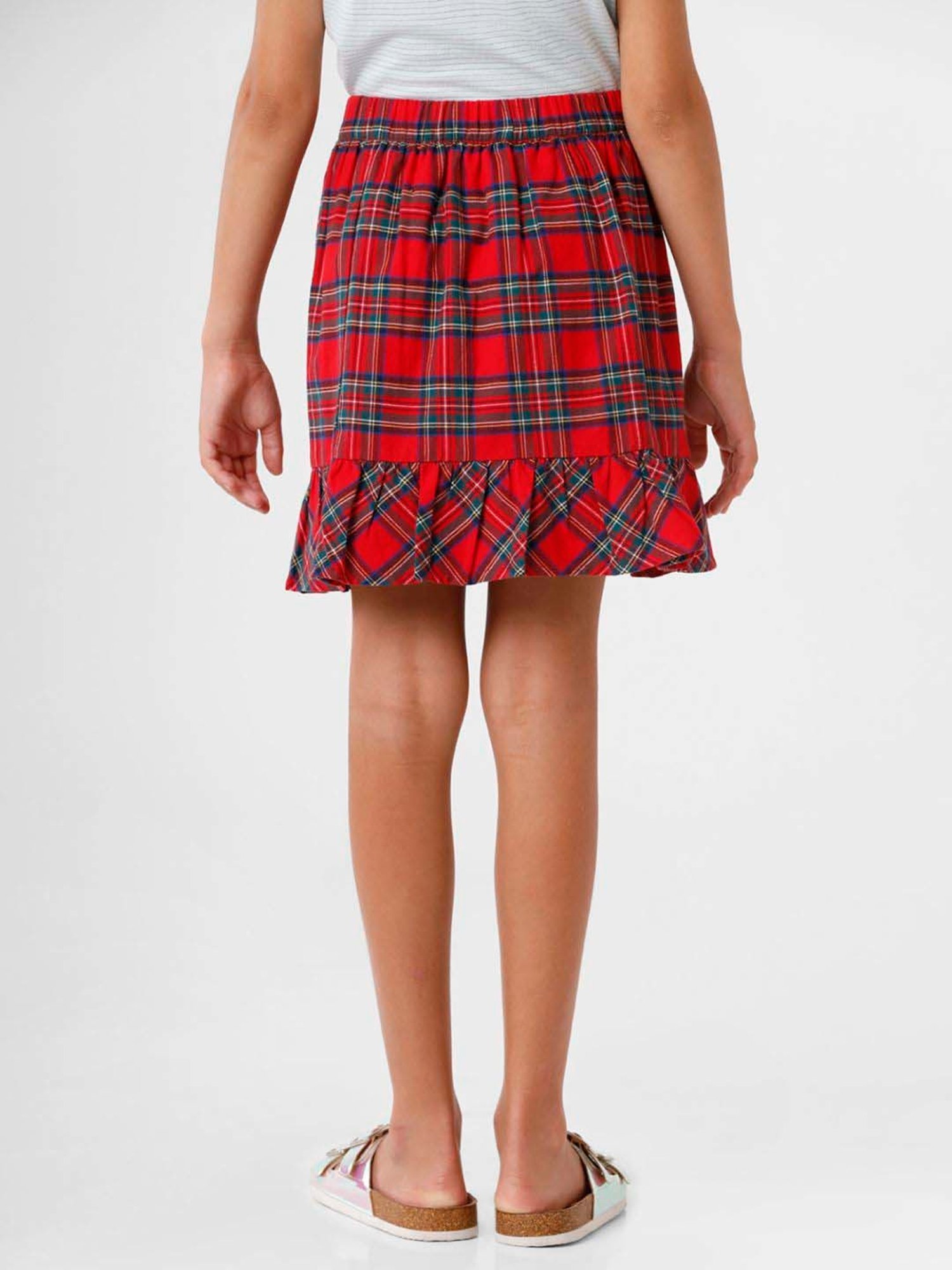 Kate & Oscar Kids Red & Blue Chequered Skirt