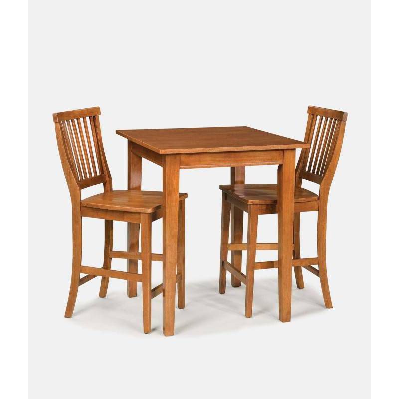 3pc Bistro Counter Height Dining Sets with 2 Stools Wood/Natural - Home Styles