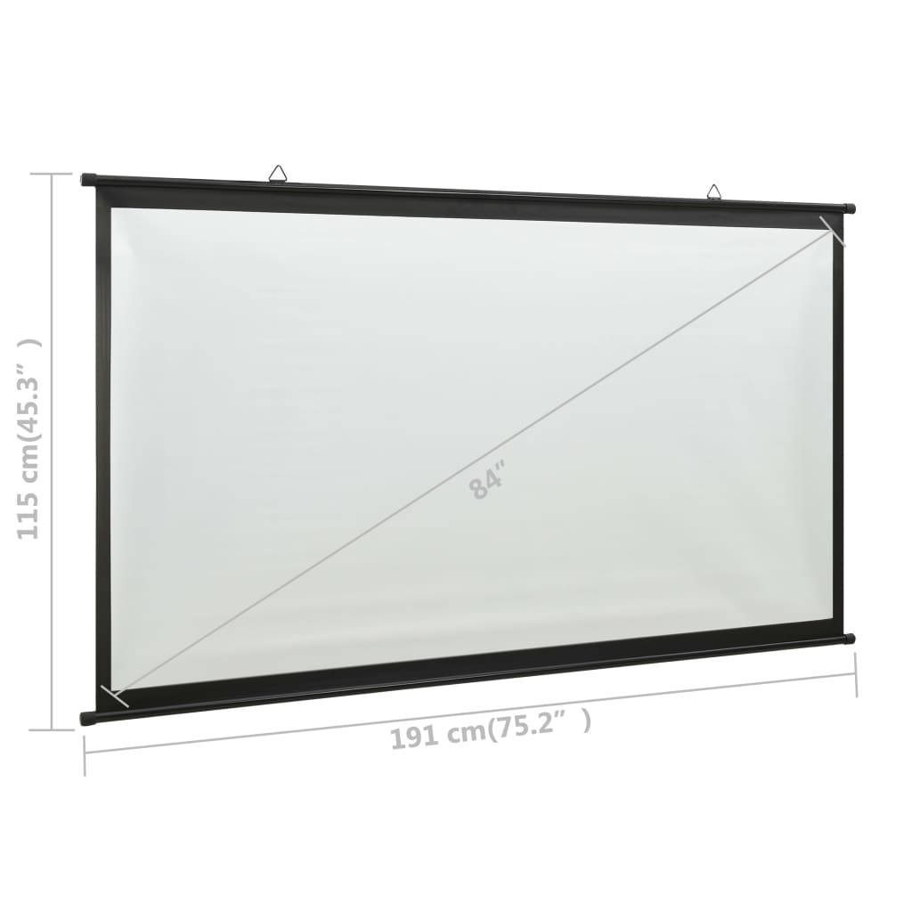 vidaXL Projection Screen 84" 16:9 Home Theater Screen Office Presentation