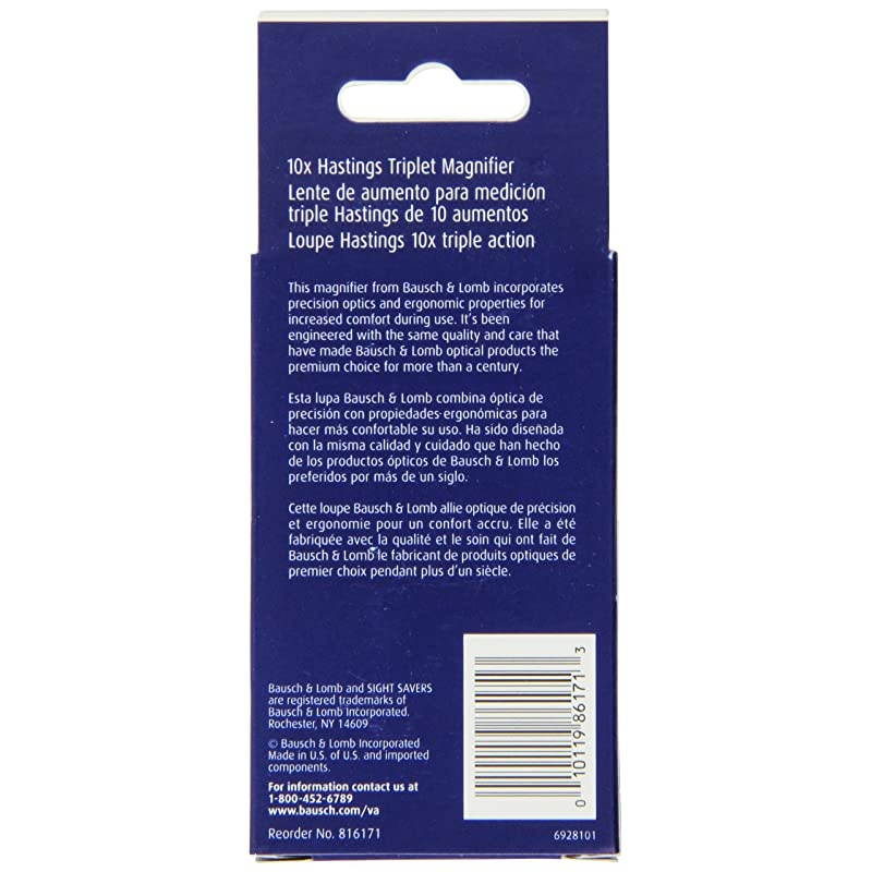 and Lomb Sight Savers Hastings Triplet 10X Magnifier 816171