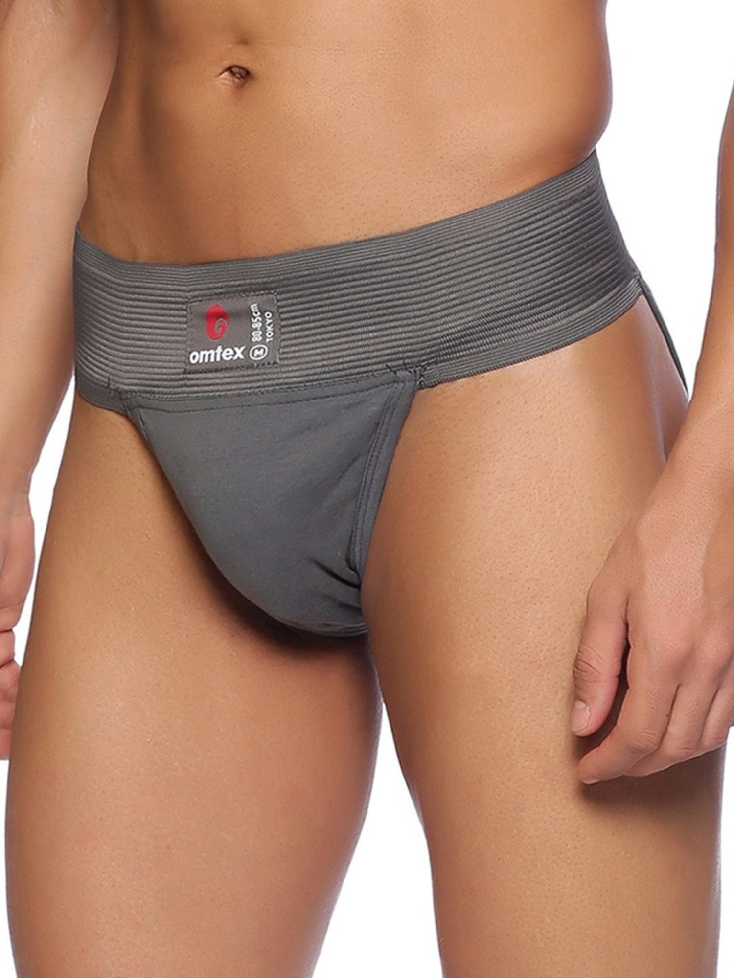 Omtex Men's Athletic Tokyo Cotton Supporter Back Covered (Grey) Size - L