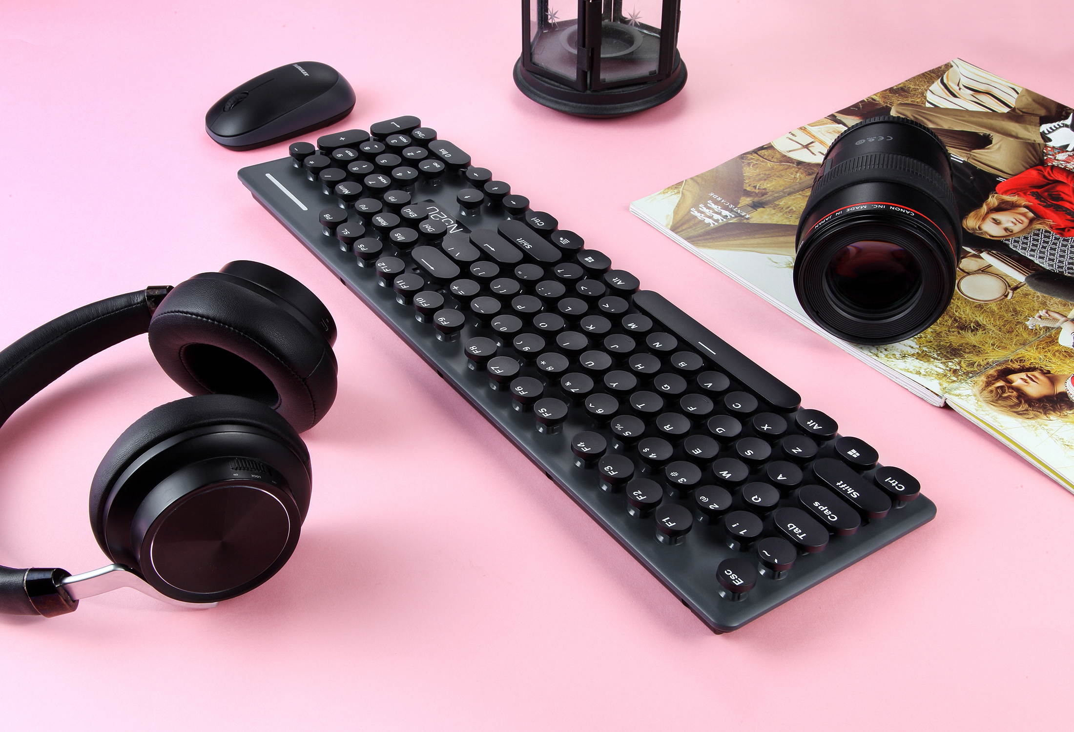 Xinmeng N520 Wireless Punk Manipulator Keyboard And Mouse Set Office Business Girl Keyboard And Mouse