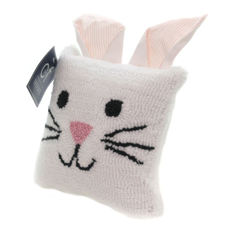 Home Decor 8.0" Bunny Ears Pillow Square Throw Rabbit Filled  -  Decorative Pillow