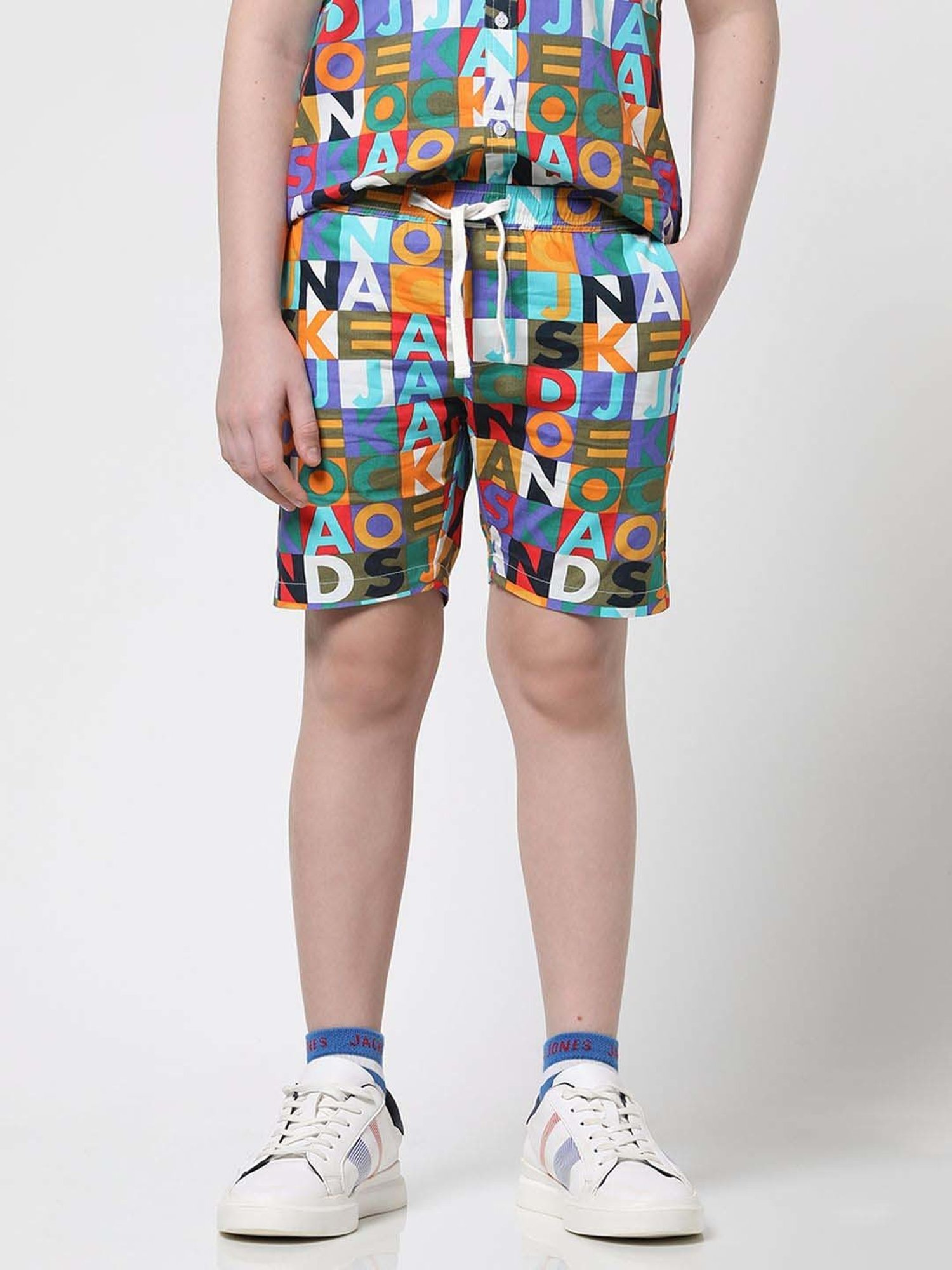 Jack & Jones Junior Multicolor Cotton Printed Shorts