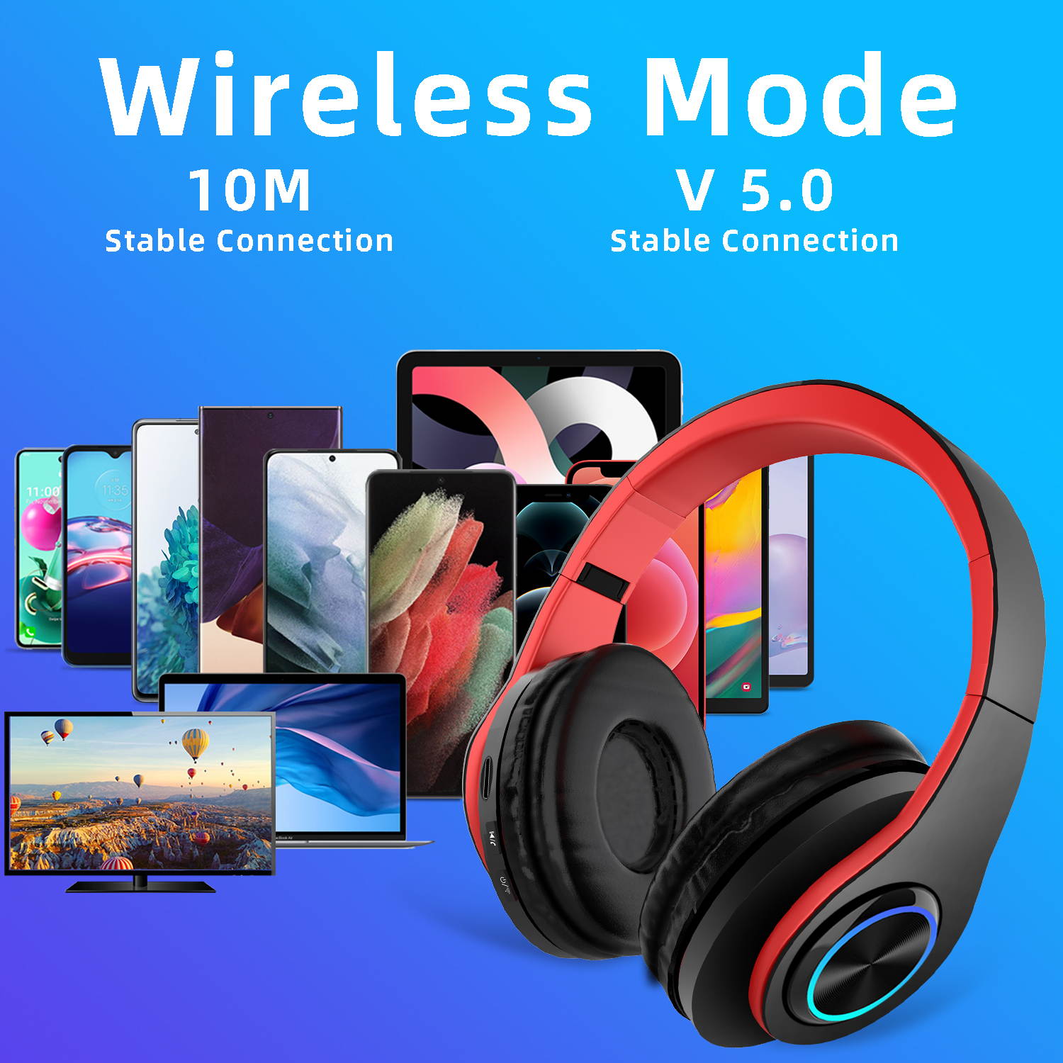 Donwell  For PS5 PS4 Xbox One PC Microphone Wireless Pro Gaming Headset With Mic  Foldable Headphones Wireless Headset Over Ear Noise Reduction Earphone Stereo