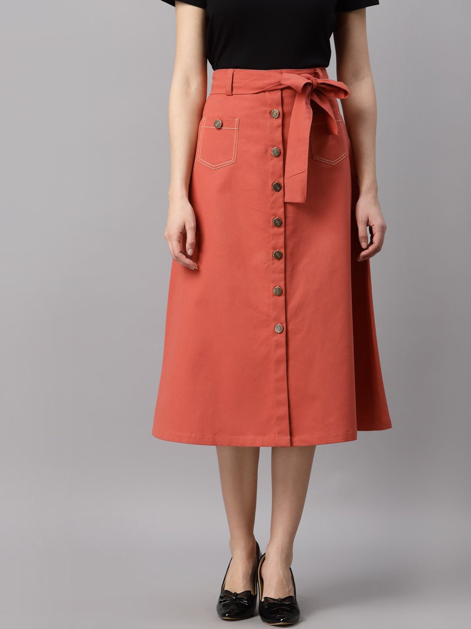 NEUDIS Peach Below Knee Skirt