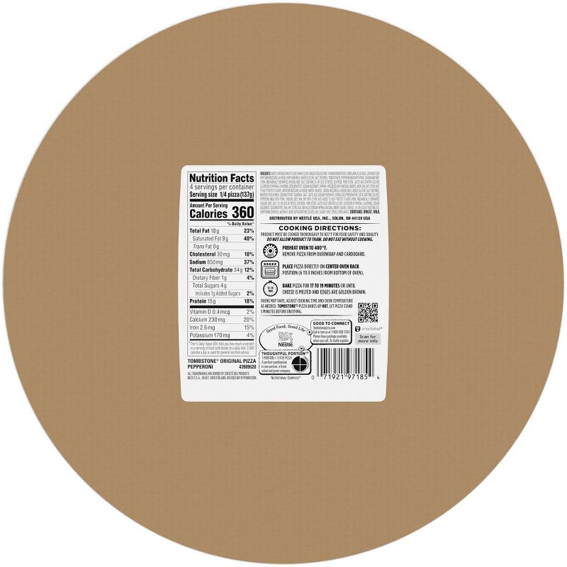 Tombstone Original Pepperoni Frozen Pizza - 19.3oz