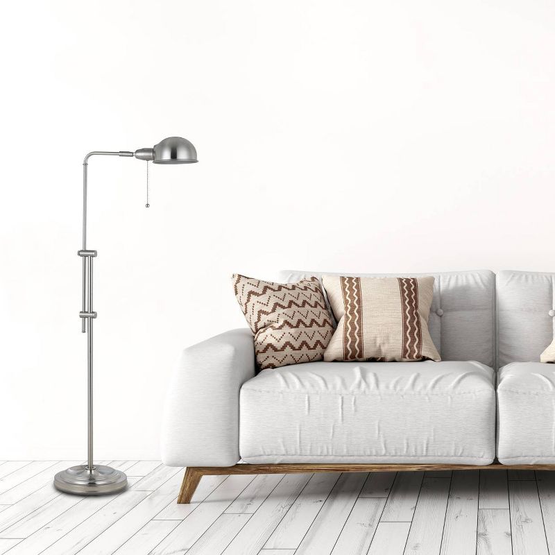 42" x 58" Adjustable Height Croby Metal Floor Lamp Brushed Steel - Cal Lighting