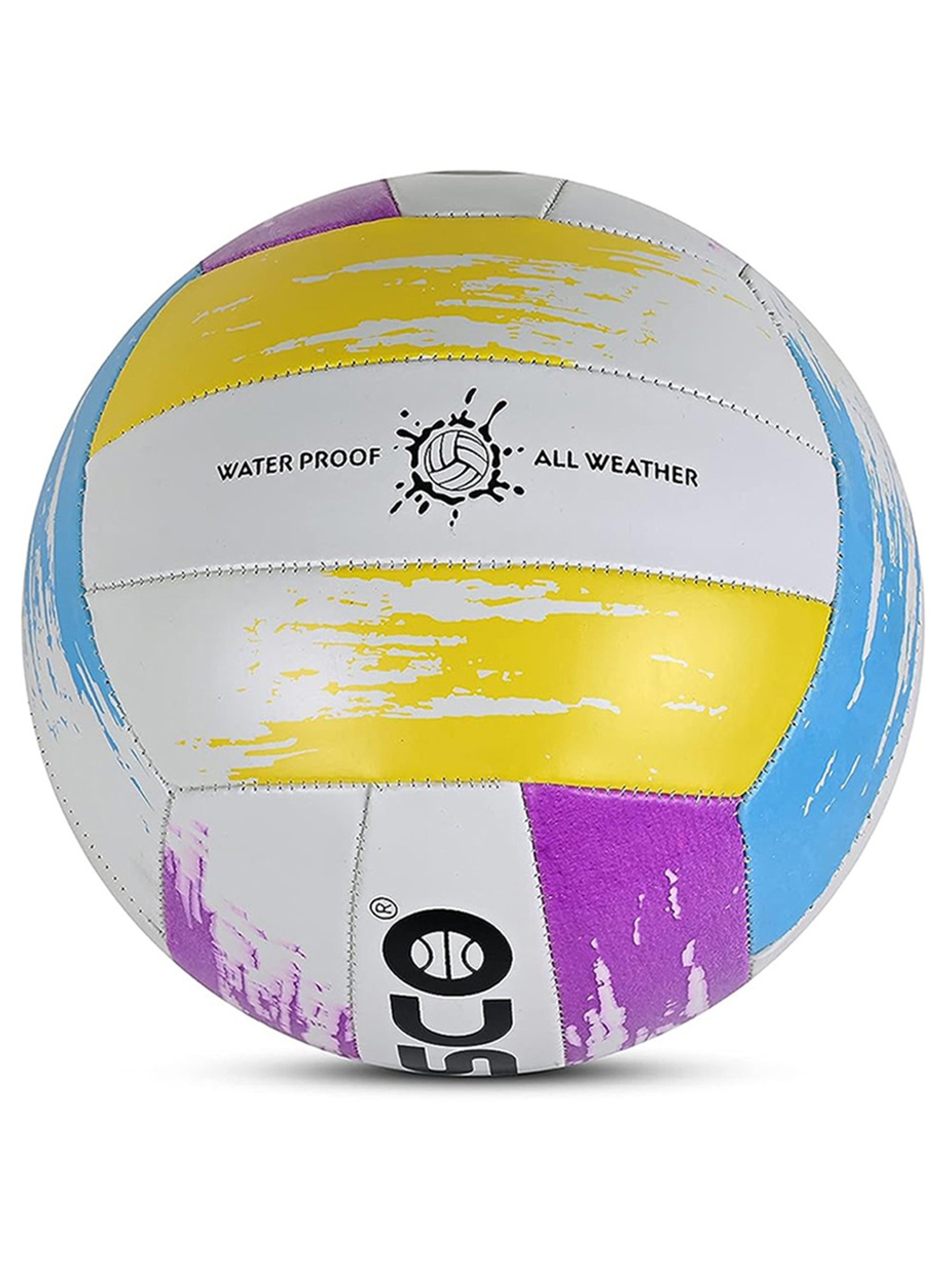 Cosco Strike Rubber Machine Stitched Volleyball (Multicolor) Size - 4