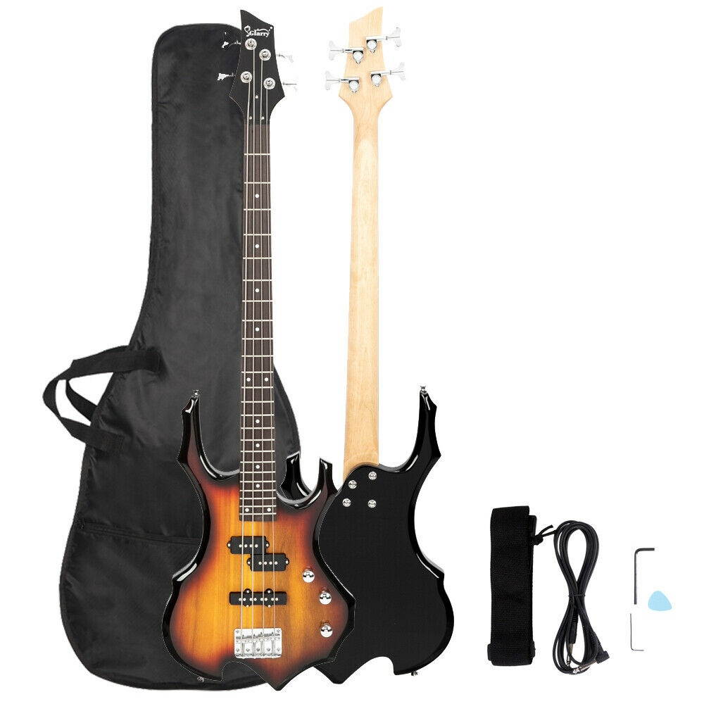 Sunset Professional 4 Strings Electric Bass Guitar with Bag Strap Tools