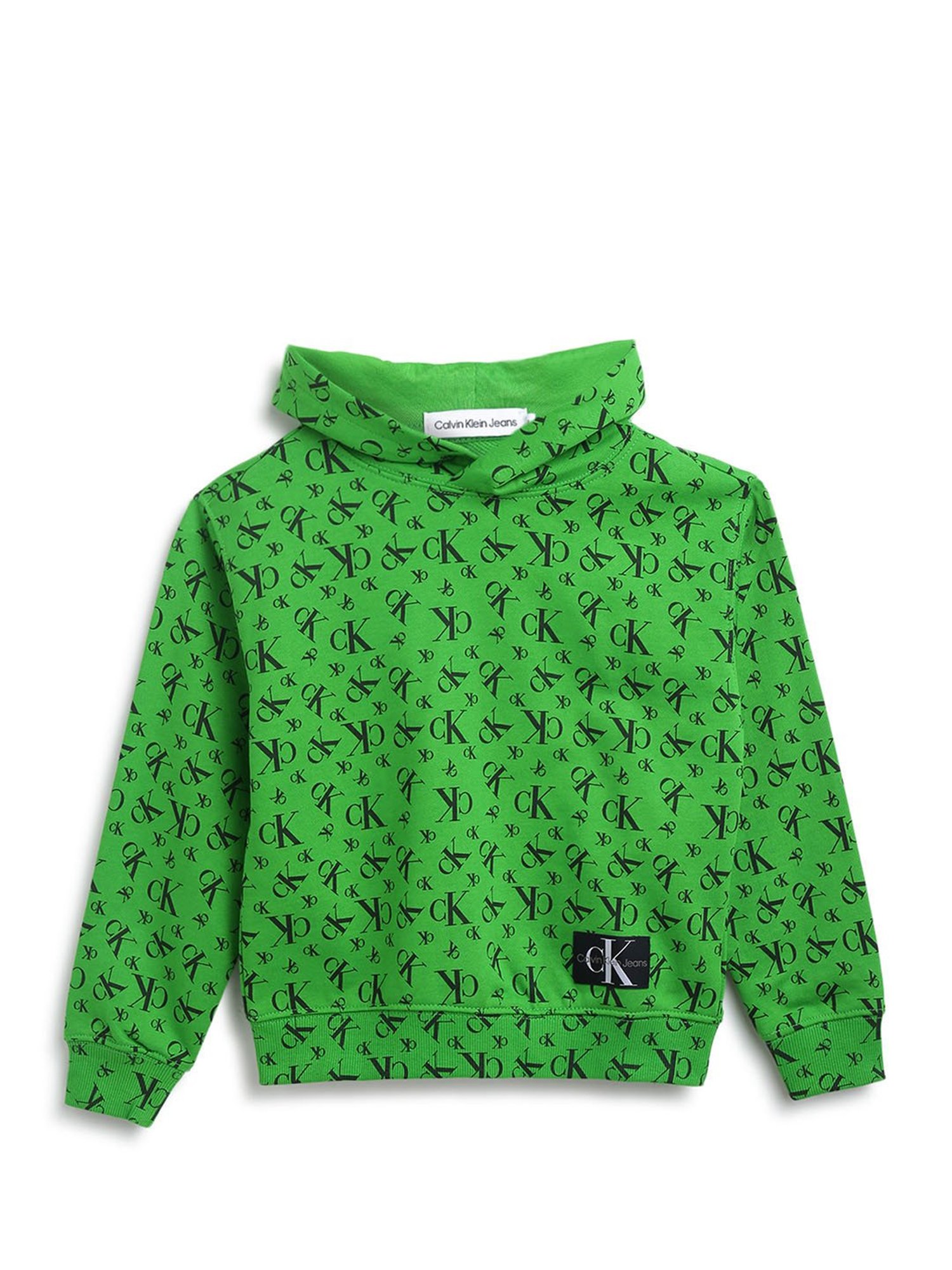 Calvin Klein Jeans Kids Green Logo Regular Fit Hoodie