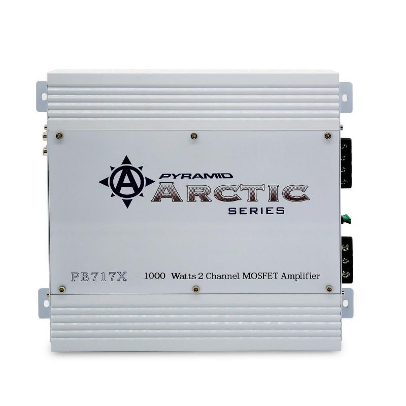 Pyramid PB717X Arctic Series 1000 Watt Powerful Performance 2 Channel Class AB Car Truck Vehicle  Audio Mosfet Amplifier Power Amp (2 Pack)