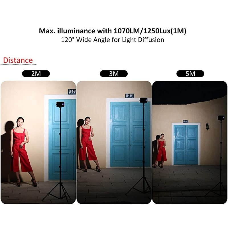 VL-162T CRI95+ LED Video Light, Portable Camera Photo Light Panel Dimmable for DSLR Camera Camcorder with Battery, Charger, High Brightness, 3300K-5600K Bi-Color, White Filter and LCD Display