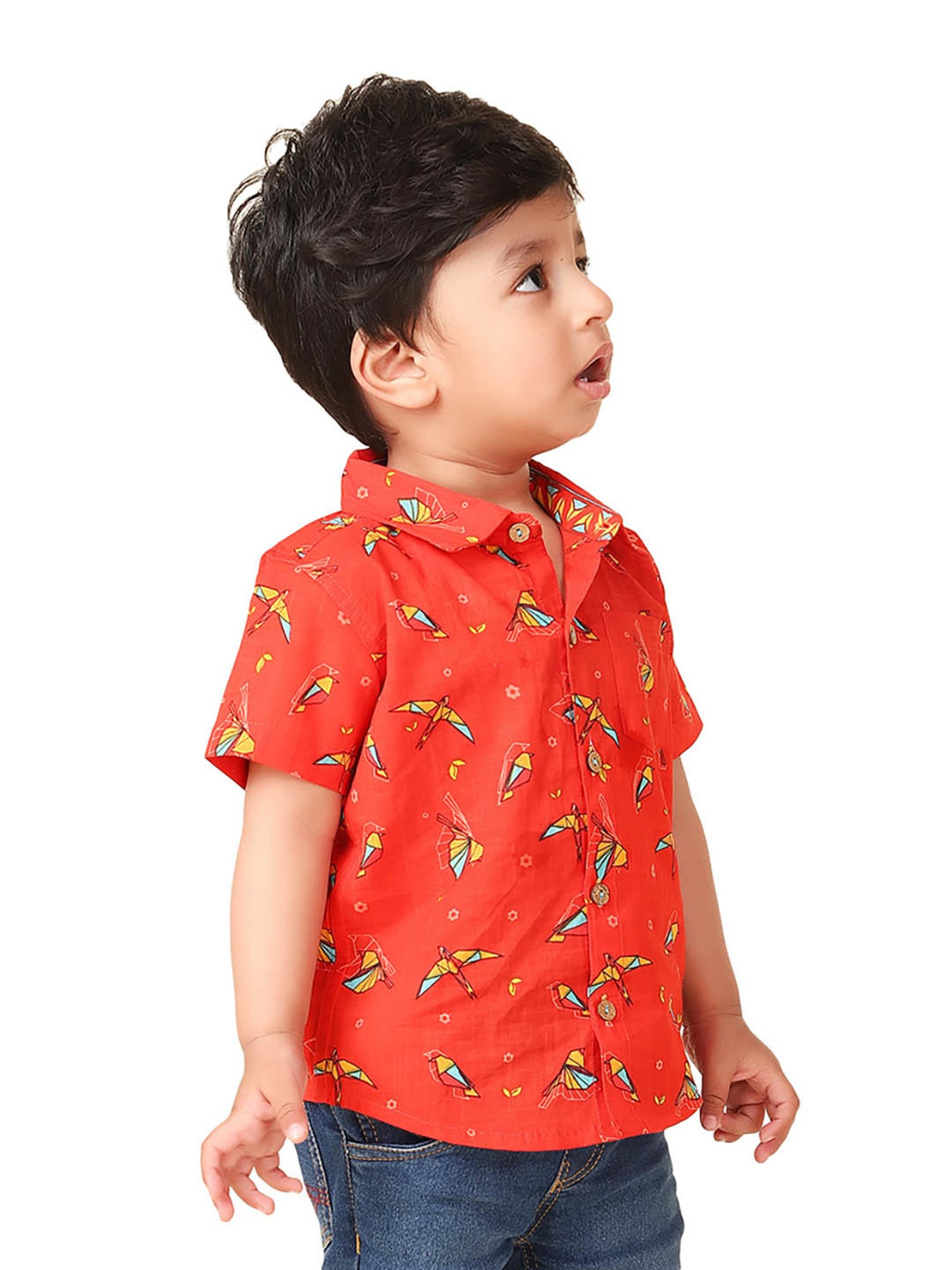 Pantaloons Baby White Cotton Printed Shirt