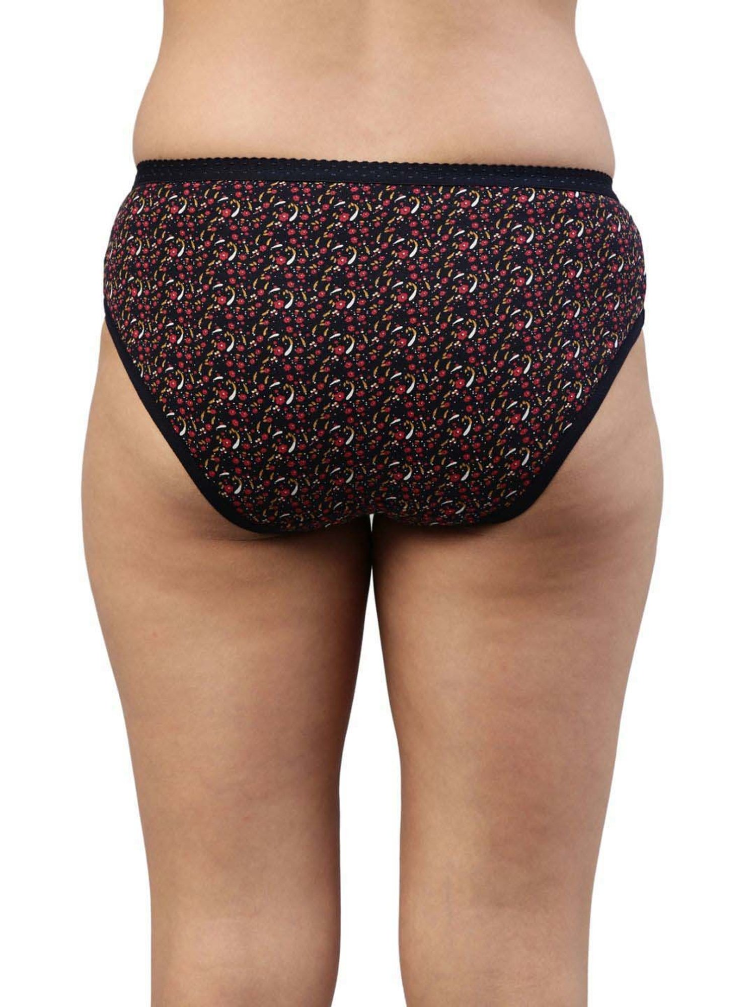 FEELINGS Black & Brown Cotton Printed Hipster Panties - Pack of 6