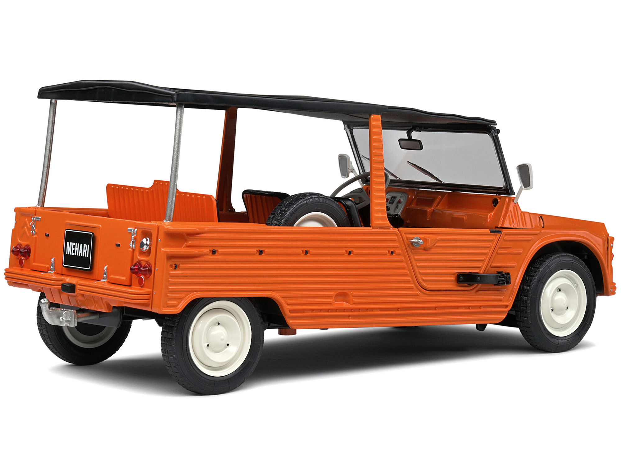 1970 Citroen Mehari MK.1 Kirghiz Orange with Black Top 1/18 Diecast Model Car by Solido