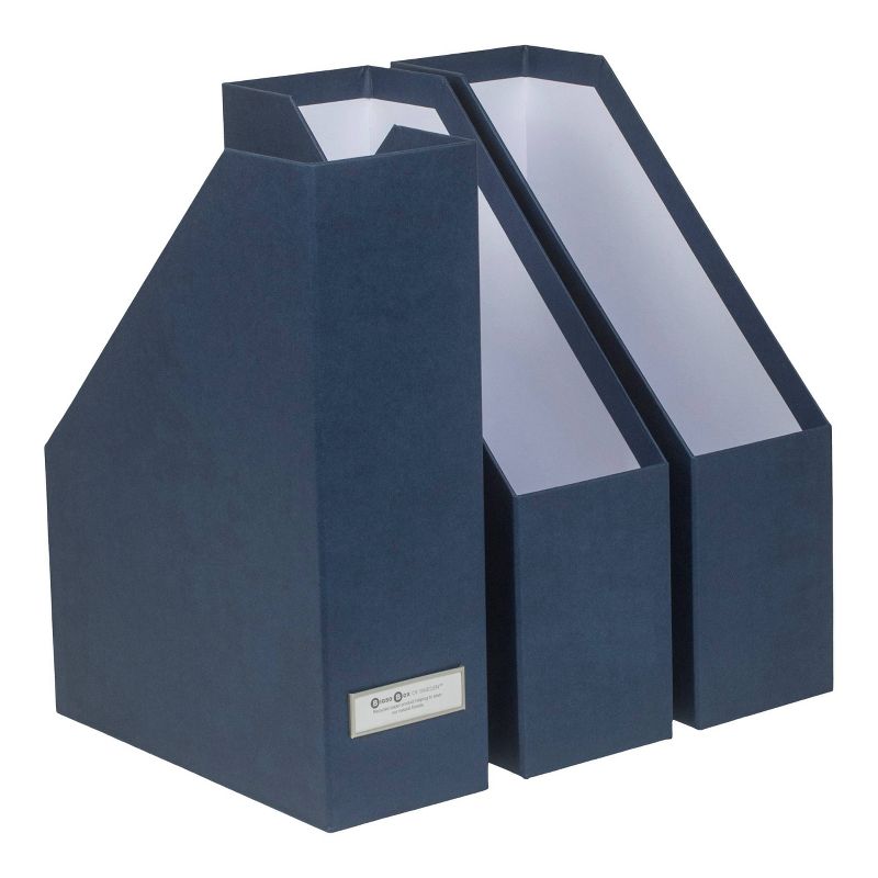 Set of 3 Viktoria Magazine File Navy - Bigso Box of Sweden