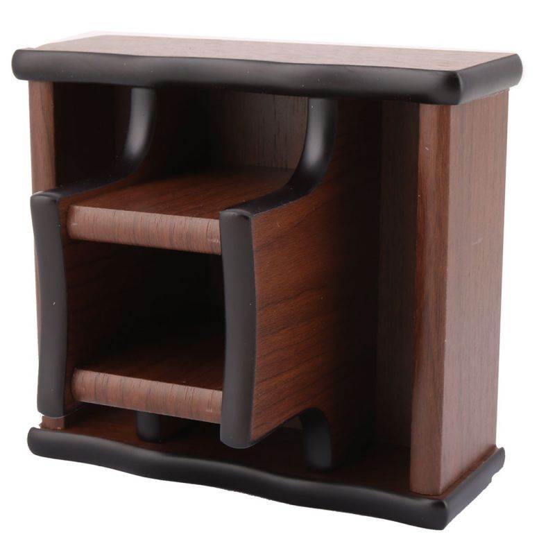 Home Office Desktop Wooden Trapezium Design Storage Romote Control Pen Holder