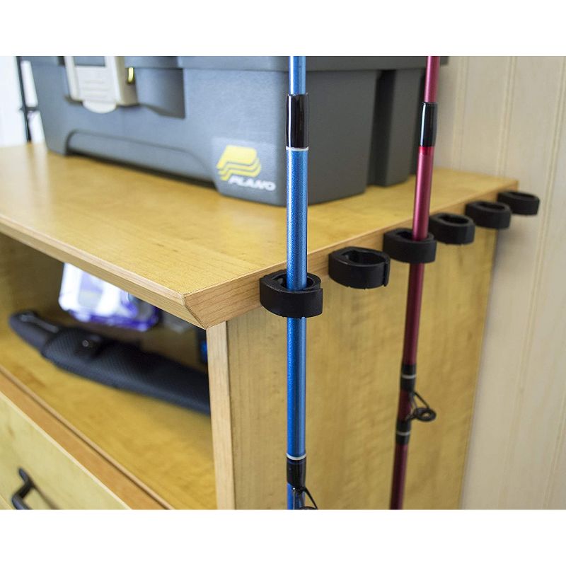 OS Home 704-AFC 2 Drawer 1 Shelf Fishing Storage and Organization Cabinet for 12 Fishing Rods, Laminated Honey Maple Finish