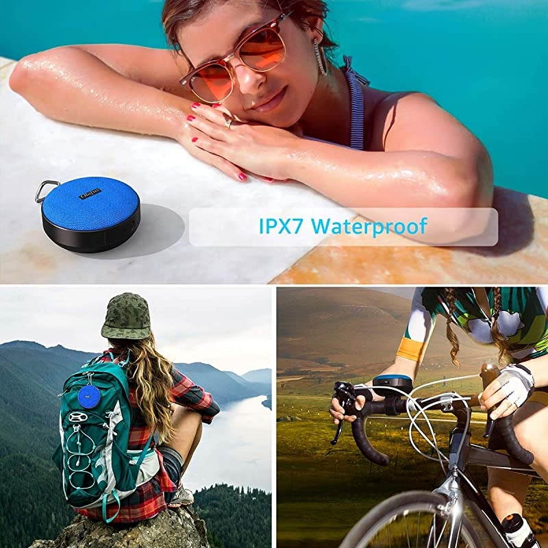 Bluetooth Bike Speaker with Detachable Bicycle Mount, IP65 Waterproof, Shockproof Dustproof for Outdoor Riding, Bluetooth 5.0 HD Sound, 10H Playtime, Built-in Mic