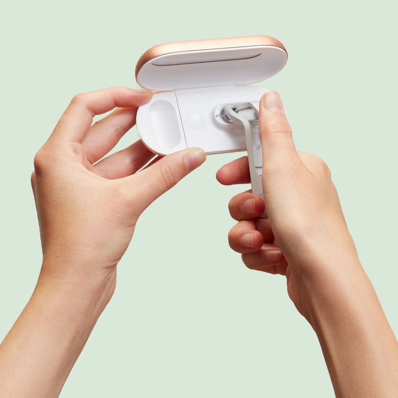 quip Plastic Refillable Floss Pick Starter Kit - Reusable Pick + Dispenser - 180-Use / 7.6 yd / 7 m Refill Included - White