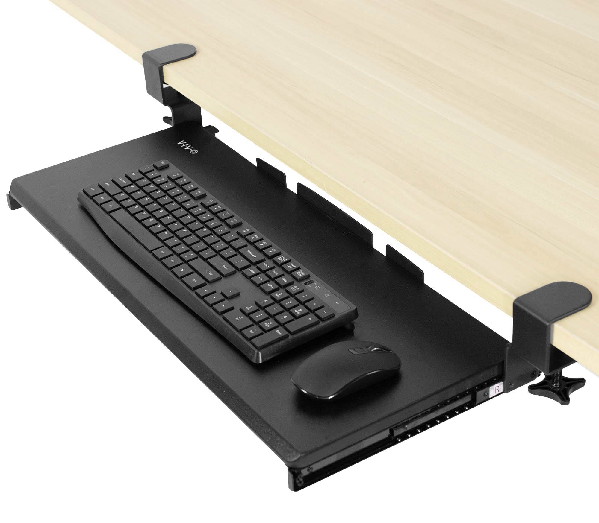 VIVO Extra Sturdy Clamp-on Computer Keyboard and Mouse Under Desk Slider Tray | 27" x 11" Platform Drawer (MOUNT-KB05E)