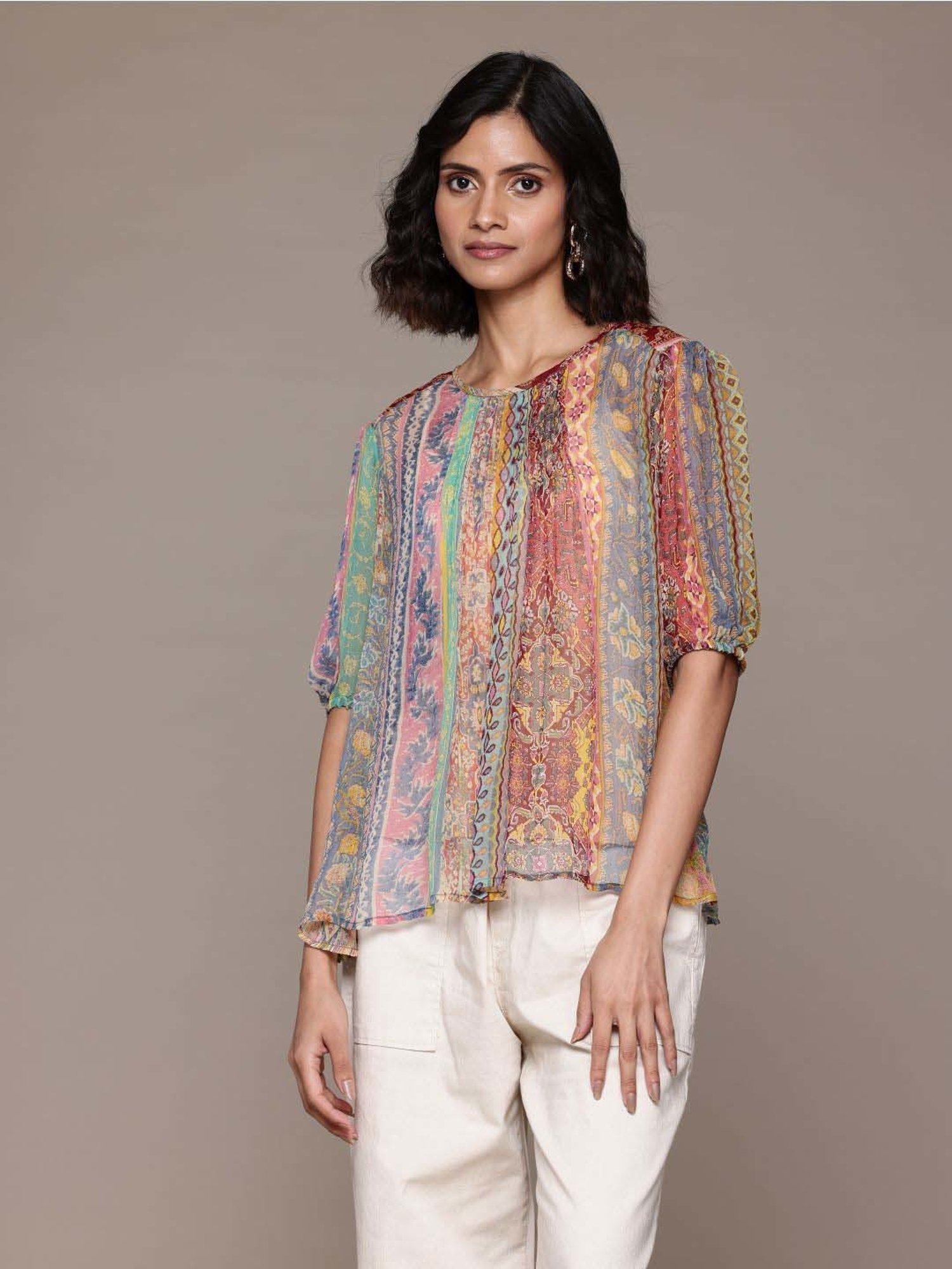 Label Ritu Kumar Multicolored Printed Top