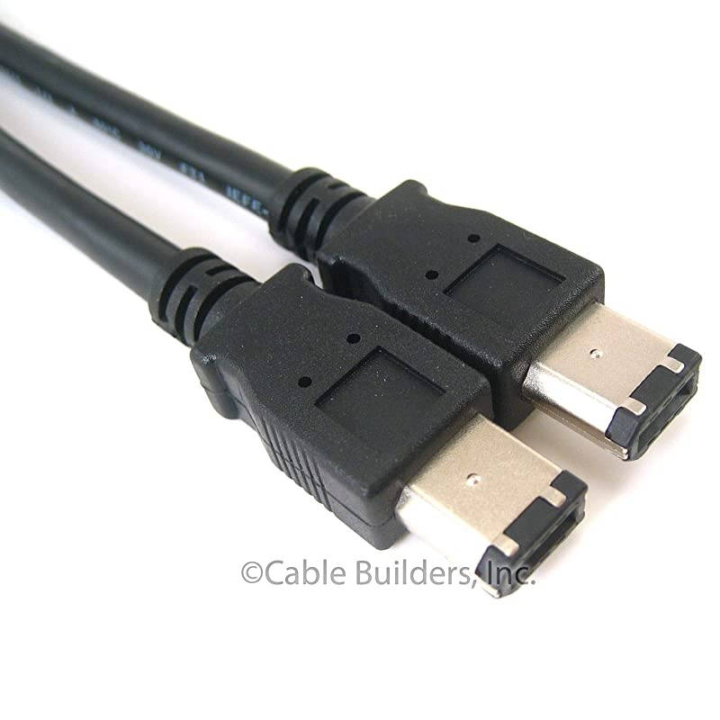IEEE 1394 Firewire 400 iLink 6 Pin to 6 Pin IEEE1394 6-6 Length 6FT for PC Mac DV 6 Foot 6 Feet Black Friday November Cyber Monday Sale