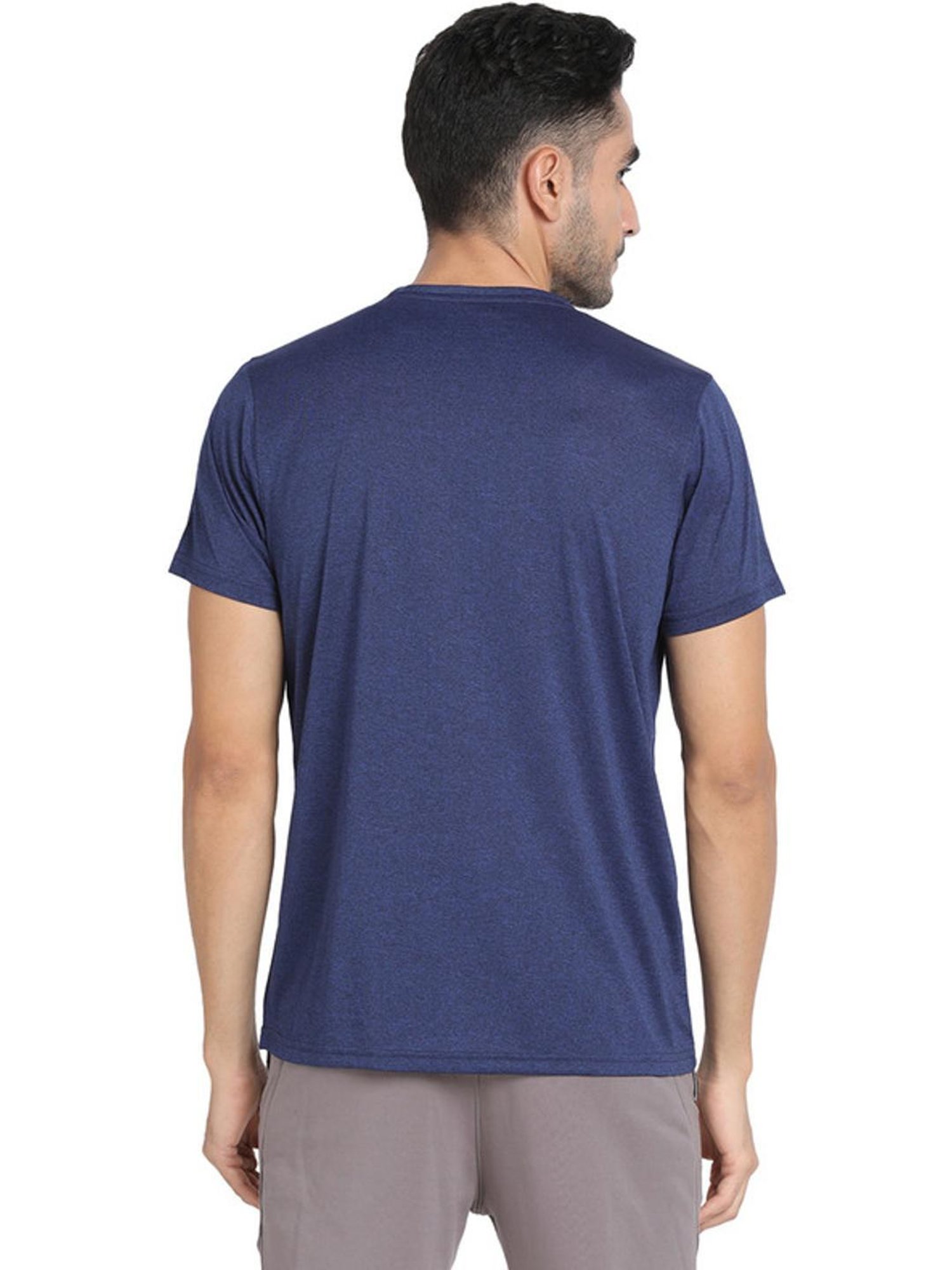 Turtle Blue Slim Fit Printed Sports T-Shirts