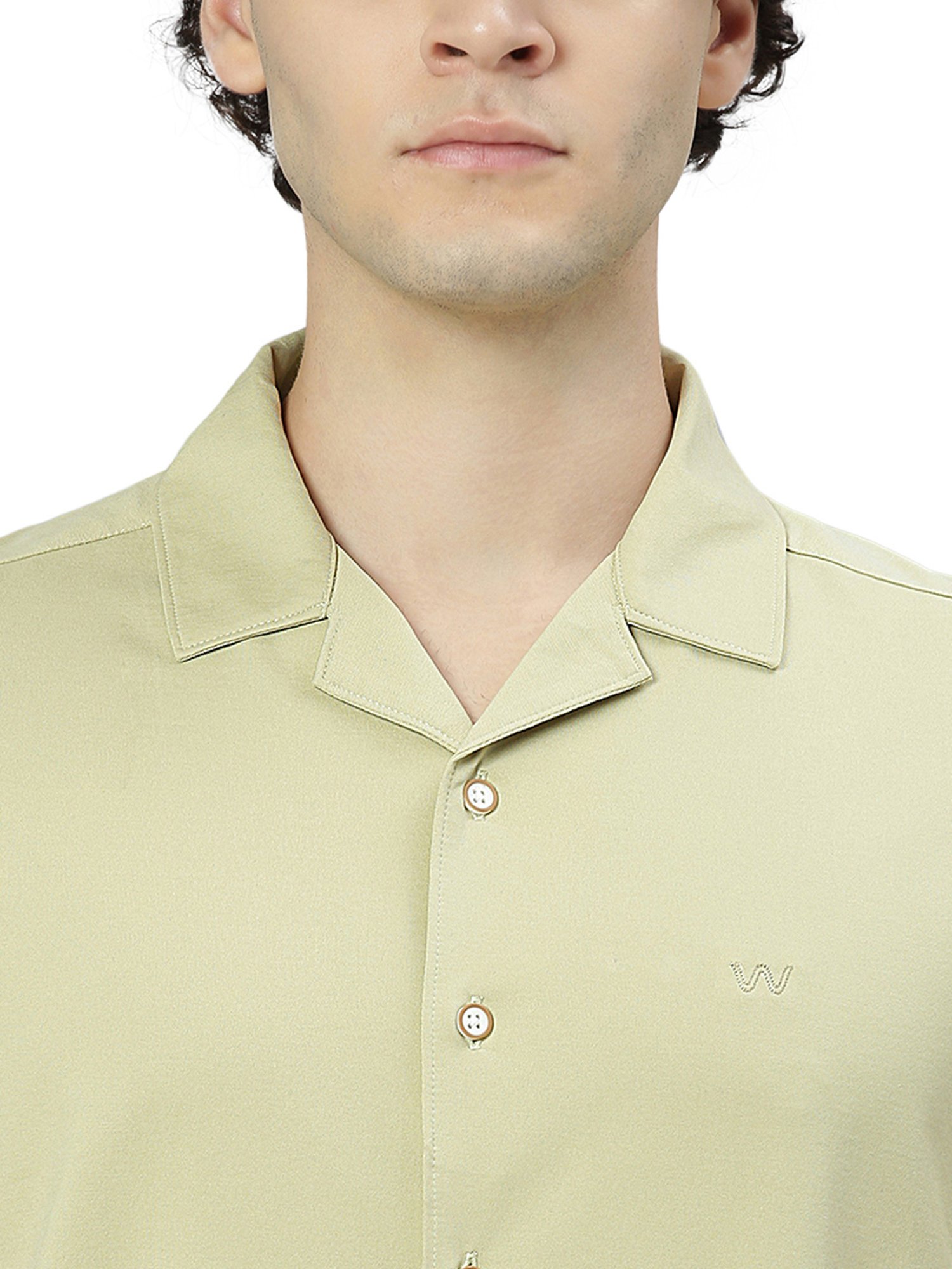Slowave Khaki Regular Fit Shirt