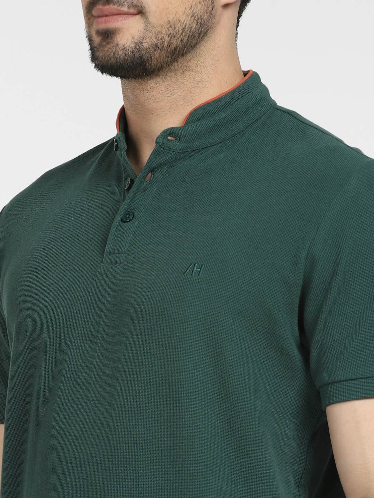SELECTED HOMME Green Cotton Slim Fit T-Shirt