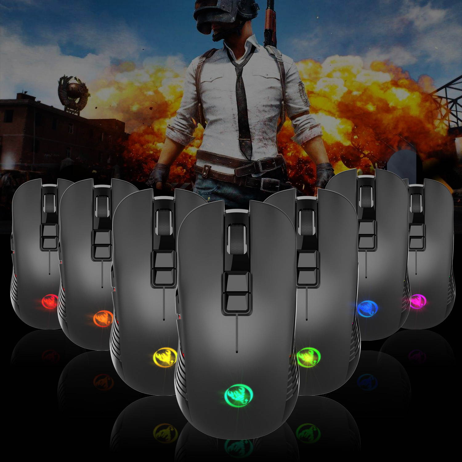 Wireless Charging Gaming Mouse Mute Luminous Mechanical Mouse for Mac and PC, up to 3600dpi