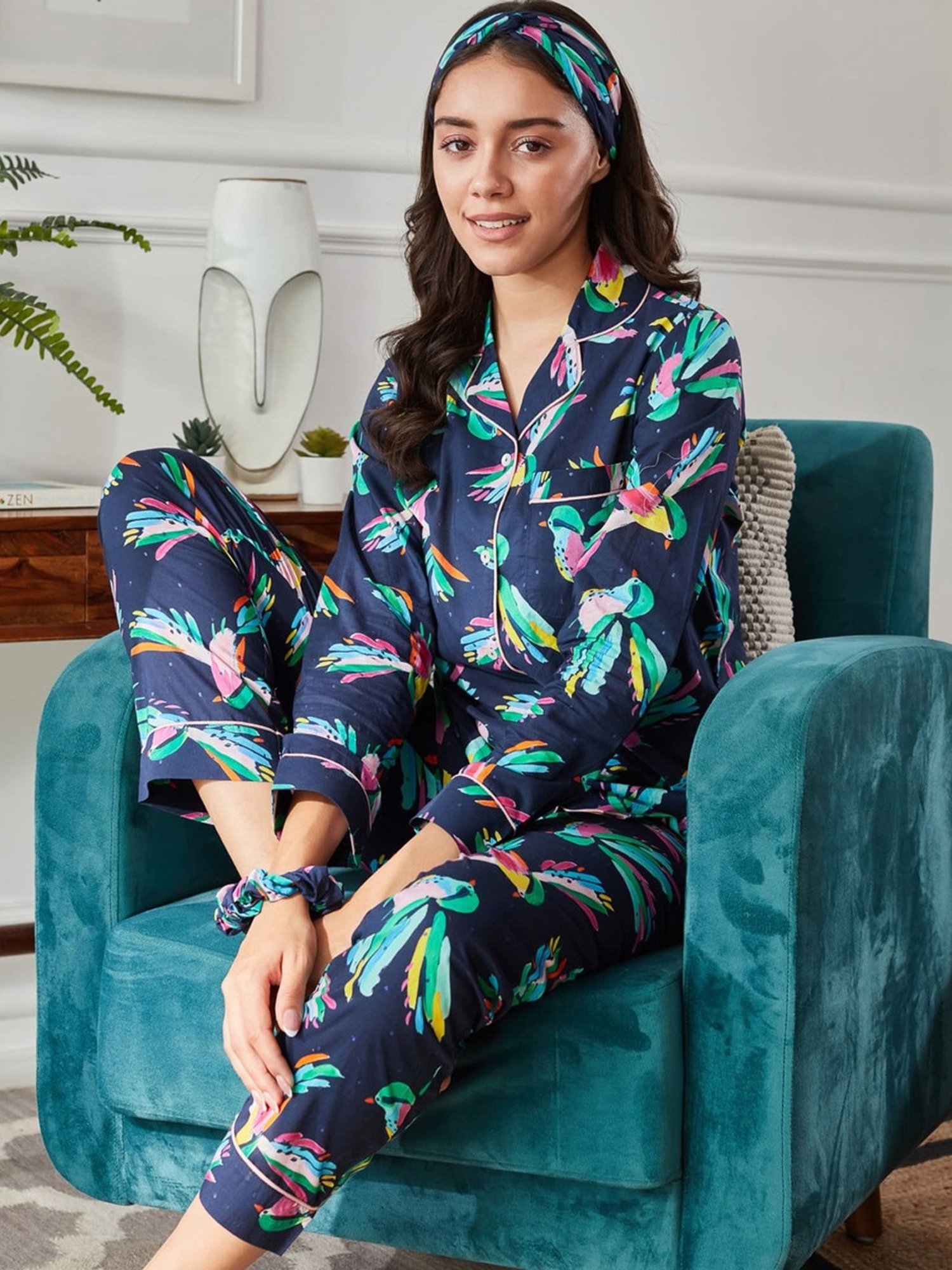 Dusk Attire Blue Blue Jay Pyjama Set