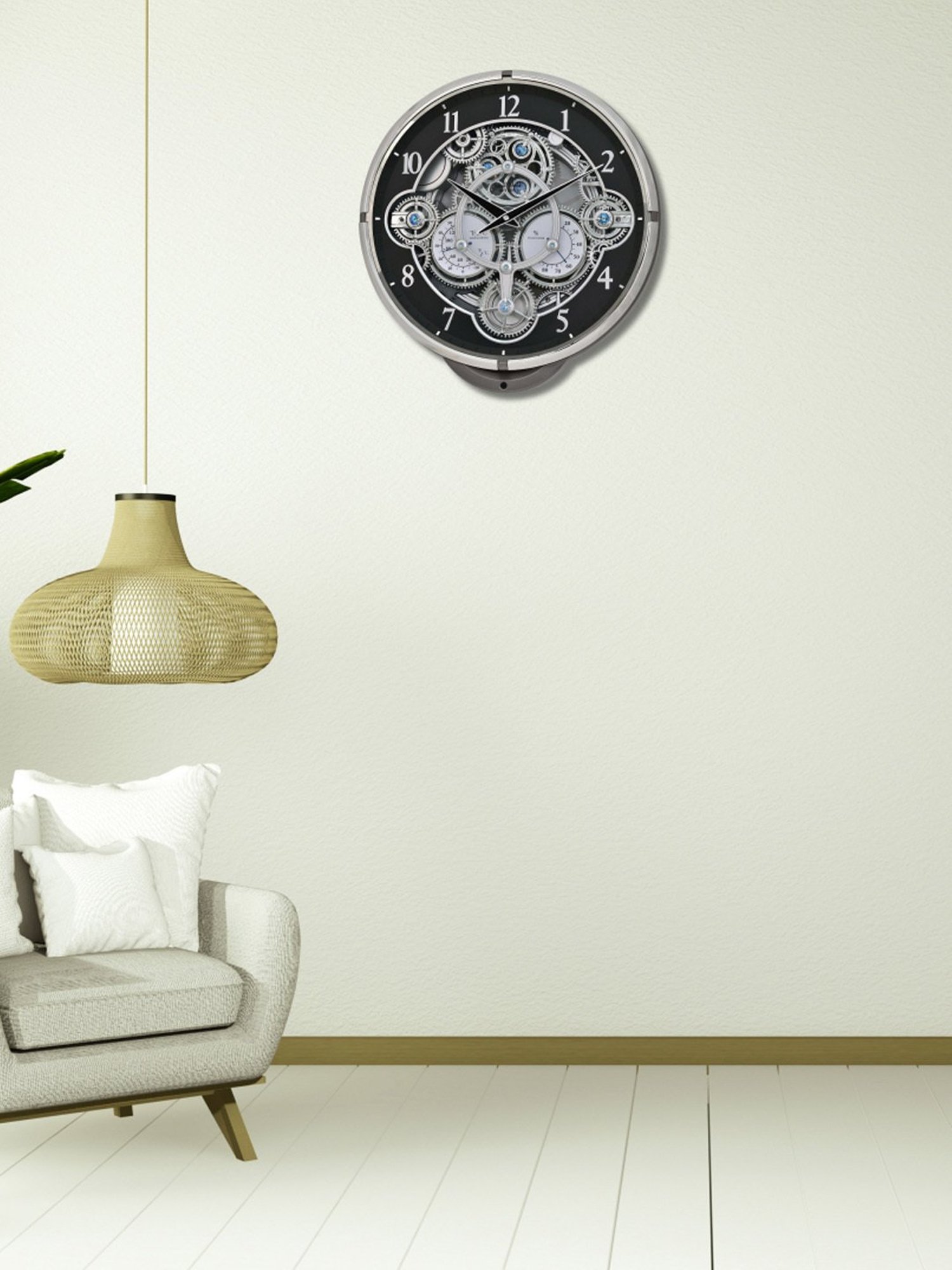 Braun Black Classic Large Analog Wall Clock With Silent Sweep Movement