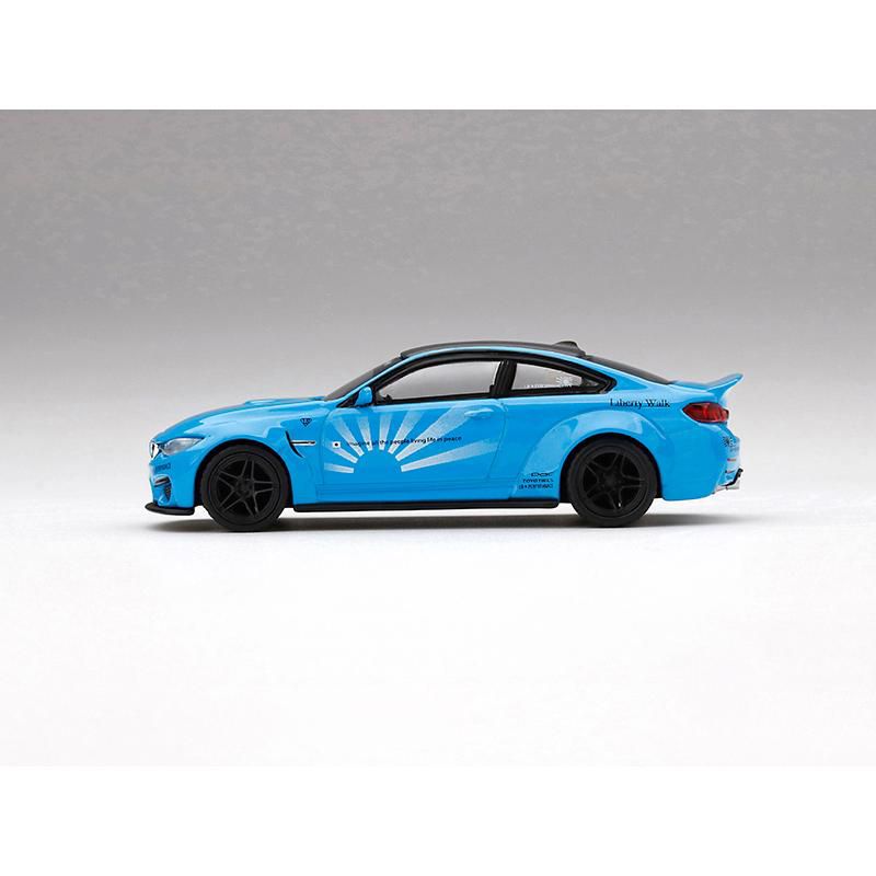 BMW M4 LB Works Baby Blue with Carbon Top Limited Edition to 1800 pieces 1/64 Diecast Model Car by True Scale Miniatures