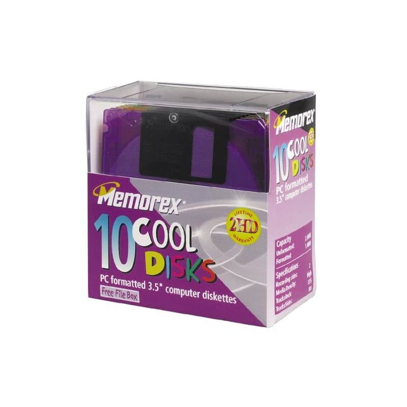 MF2HD 35 PCFormatted HighDensity Floppy Disks with File Box Colors 10Pack Discontinued by Manufacturer