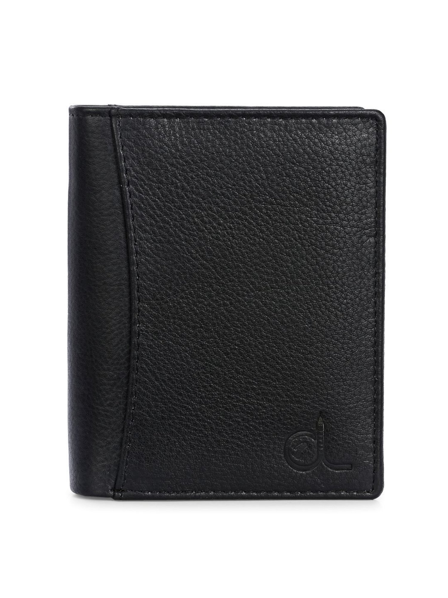 Clog London Black Leather Small Bi-Fold Wallet for Men