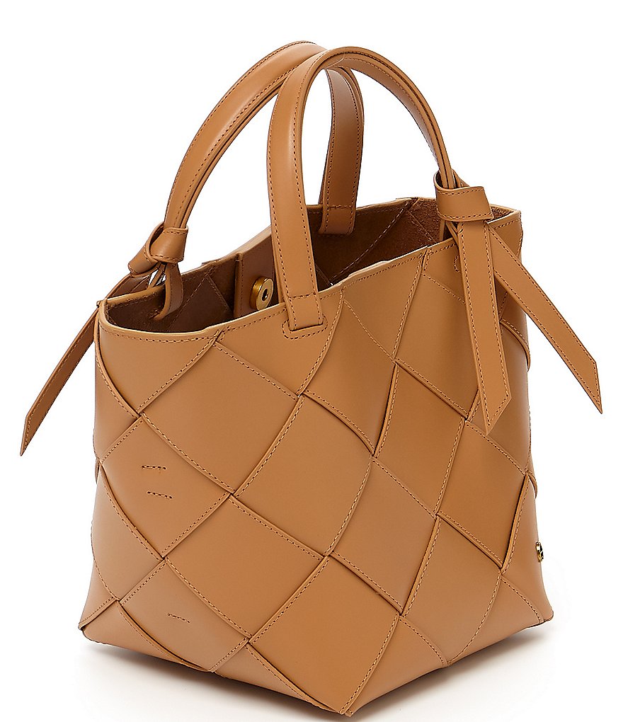 Etienne Aigner Ella Leather Woven Satchel Bag