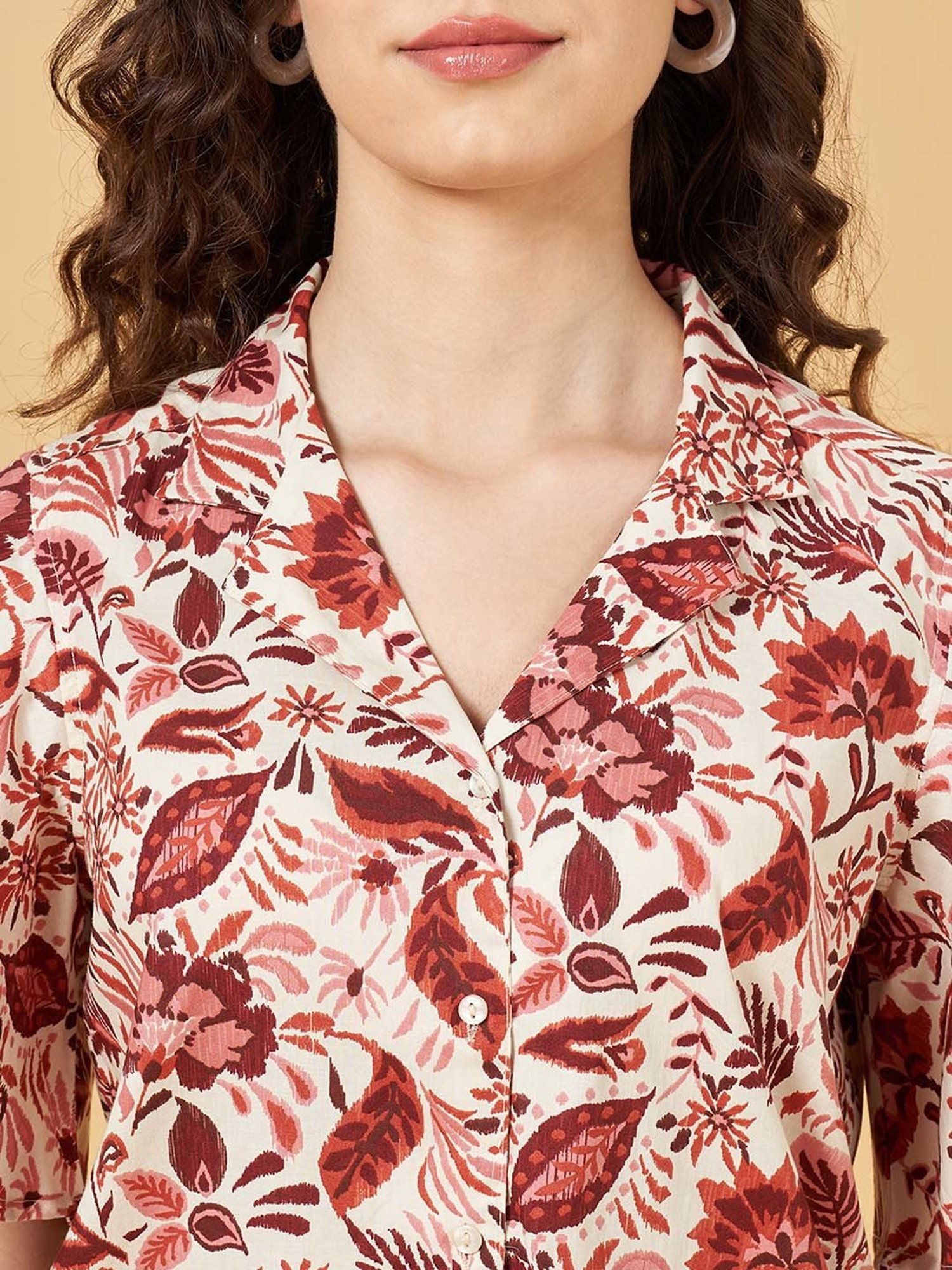 Honey by Pantaloons Maroon Printed Top