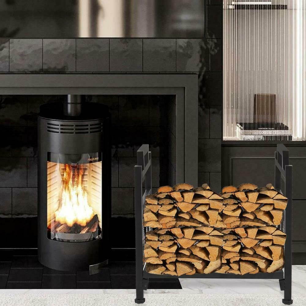 Metal Firewood Log Bin Wood Storage Holder Fireplace Kindling Stand US SHIP