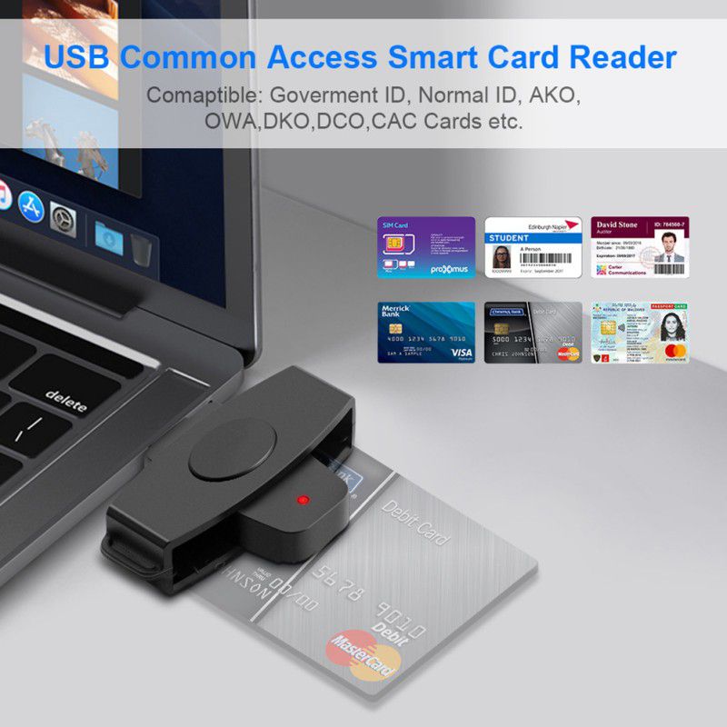 USB Card Reader Smart CAC Card Reader Type-C Bank Tax Declaration SIM Card/IC Card/ID Card Military Card Reader For Windows
