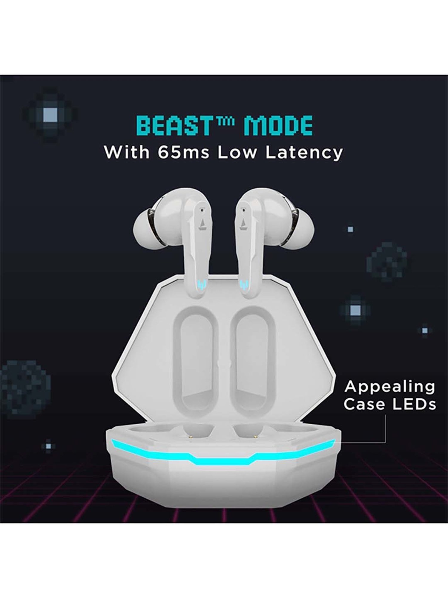 boAt Airdopes 191G Wireless Earbdus Gaming Earbuds with LED Lights on Charging Case (White)